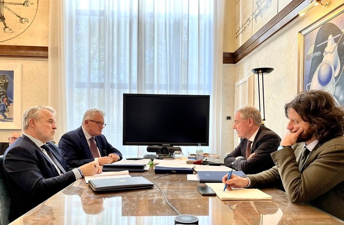 Lavoro, assessori liguri a Roma ricevuti dal ministro delle Imprese e del Made in Italy Adolfo Urso Lavoro, assessori liguri a Roma ricevuti dal ministro delle Imprese e del Made in Italy Adolfo Urso