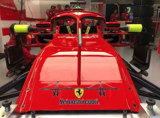 Formula 1: la Ferrari corre con Genova &quot;Nei nostri cuori&quot;
