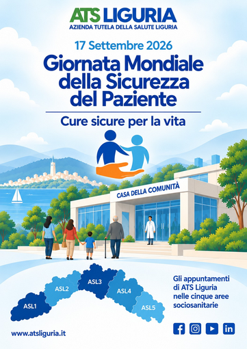 ATS Liguria aderisce alla Giornata Mondiale della Sicurezza del Paziente con "Cure sicure per la vita" ATS Liguria aderisce alla Giornata Mondiale della Sicurezza del Paziente con "Cure sicure per la vita"