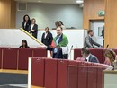 Gianni Pastorino (Linea Condivisa - Lista Orlando) con la bandiera palestinese in consiglio regionale