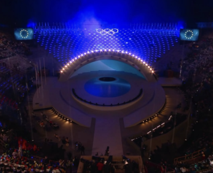 La foto della cerimonia di chiusura dei Giochi Olimpici Milano-Cortina 2026 condivisa dalla Rappresentanza in Italia della Commissione europea
