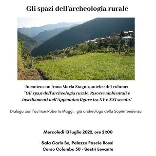 Archeologia e risorse ambientali nell'incontro di mercoledì 13 luglio a Palazzo Fascie
