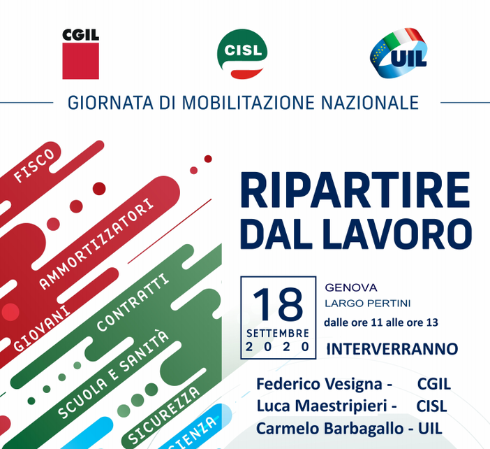 Giornata Mobilitazione Lavoro: prosegue a livello regionale la mobilitazione di Cgil, Cisl e Uil in tutta Italia Giornata Mobilitazione Lavoro: prosegue a livello regionale la mobilitazione di Cgil, Cisl e Uil in tutta Italia