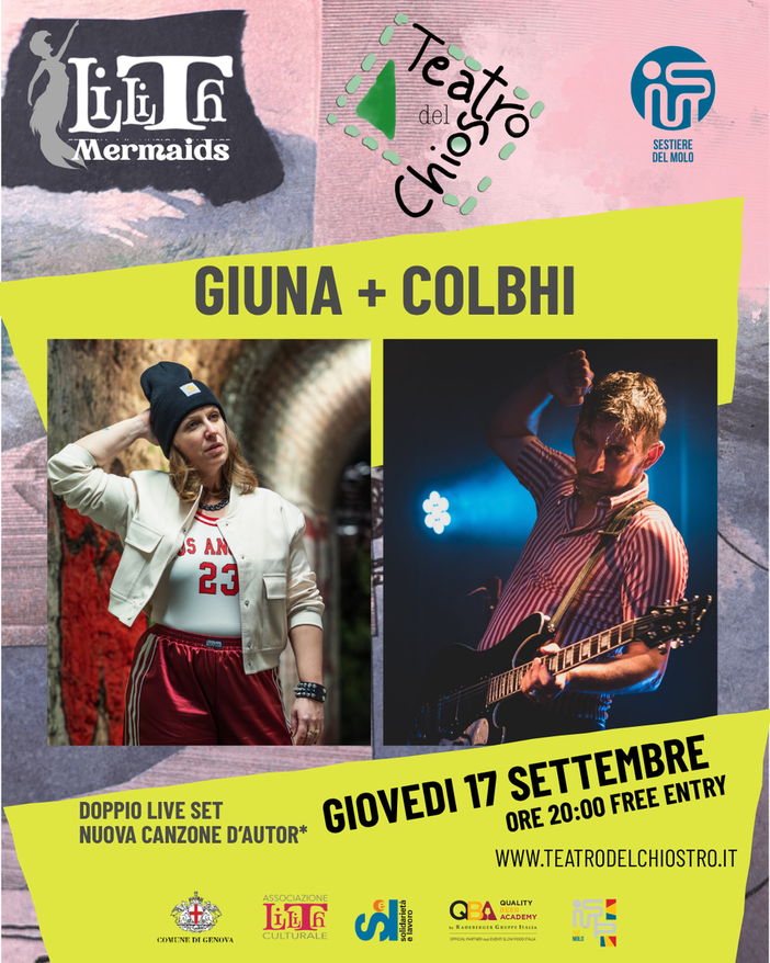Mermaids, al Teatro del Chiostro il doppio live di Giuna e Colbhi Mermaids, al Teatro del Chiostro il doppio live di Giuna e Colbhi