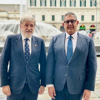 Marco Bucci, sindaco di Genova, con l'ex presidente di Regione Liguria, Giovanni Toti Marco Bucci, sindaco di Genova, con l'ex presidente di Regione Liguria, Giovanni Toti
