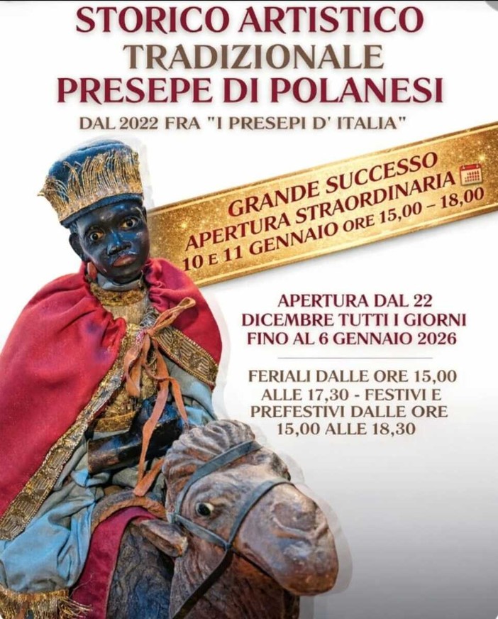 Il Presepe storico di Polanesi riapre al pubblico: aperture straordinarie nel weekend