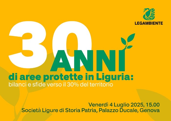 Trent’anni di aree protette in Liguria: Legambiente guarda al futuro con l’obiettivo del 30% entro il 2030 Trent’anni di aree protette in Liguria: Legambiente guarda al futuro con l’obiettivo del 30% entro il 2030