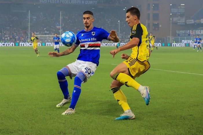 Depaoli, autore dei due gol blucerchiati al "Martelli" Depaoli, autore dei due gol blucerchiati al "Martelli"