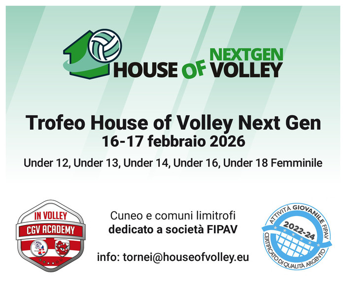 House of Volley NEXTGEN: a febbraio il debutto a Cuneo
