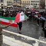 Iran, la manifestazione in piazza Matteotti: “Finché il regime islamico finanzia Hamas, il mondo non potrà avere la pace”