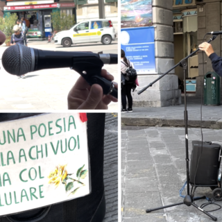 Artisti di strada, Luca Bertoncini dedica poesie ai passanti: “Una passione riscoperta dopo i 50 anni” (Video)