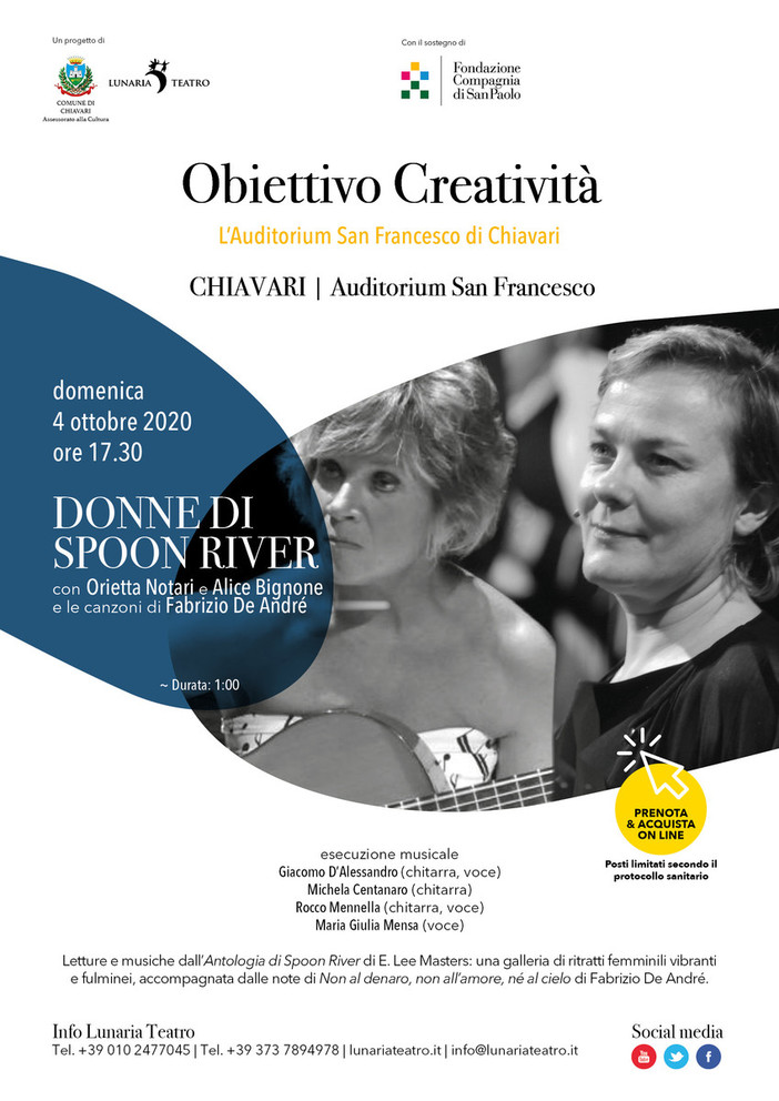 Teatro di Chiavari: domenica 4 ottobre in scena 'Donne di Spoon River' Teatro di Chiavari: domenica 4 ottobre in scena 'Donne di Spoon River'