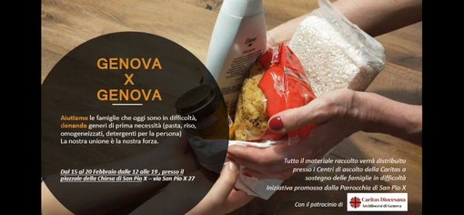 "Genova x Genova", nasce la raccolta di generi di prima necessità per aiutare le famiglie bisognose