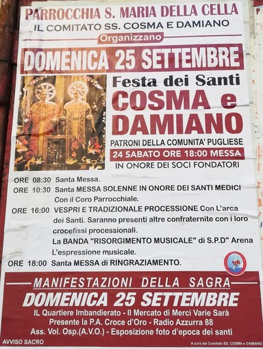 Tornano la fiera e la processione per i Santi Cosma e Damiano a Sampierdarena