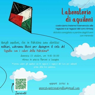Lavagna, aquiloni per la pace con le ragazze e i ragazzi del coro palestinese Amwaj