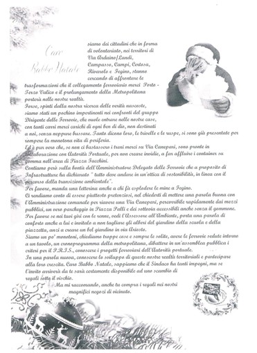 “Caro Babbo Natale, ecco i nostri desideri”: i comitati di Certosa chiedono un aiuto per il quartiere-cantiere “Caro Babbo Natale, ecco i nostri desideri”: i comitati di Certosa chiedono un aiuto per il quartiere-cantiere