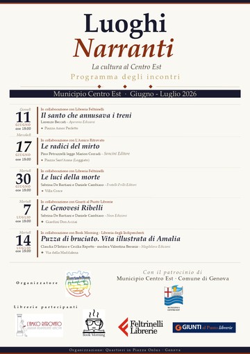 Luoghi Narranti porta i libri nelle piazze del Centro Est: cinque appuntamenti tra cultura, quartieri e socialità Luoghi Narranti porta i libri nelle piazze del Centro Est: cinque appuntamenti tra cultura, quartieri e socialità