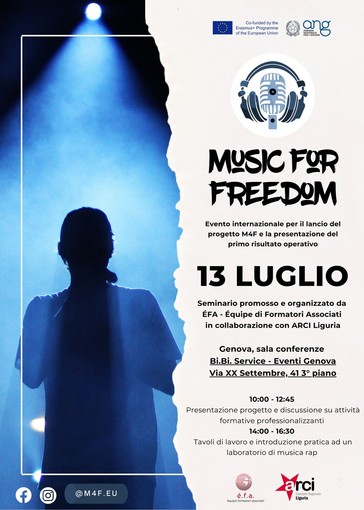 Music for Freedom: il 13 luglio a Genova l'evento di lancio del progetto organizzato da EFA e Arci Liguria