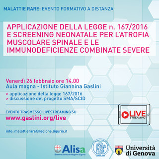 Malattie rare e screening neonatale: ecco l'evento formativo per tutti i Centri della Liguria