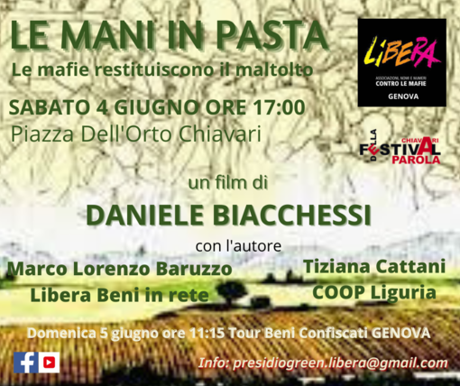 Festival della Parola, sabato proiezione del film "Le mani in pasta"