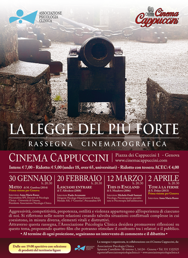 "La legge del più forte": la rassegna cinematografica con gli psicologi