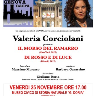GENOVAnarra, venerdì l'incontro con Valeria Corciolani al Museo di Storia Naturale