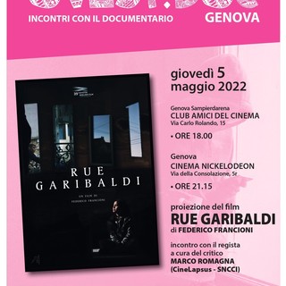 Giovedì 5 maggio, il regista Federico Francioni presenta il suo film “Rue Garibaldi”