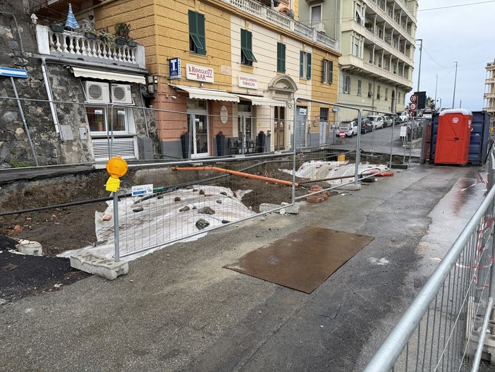 I lavori in zona Risveglio a Pegli in una foto di qualche mese fa