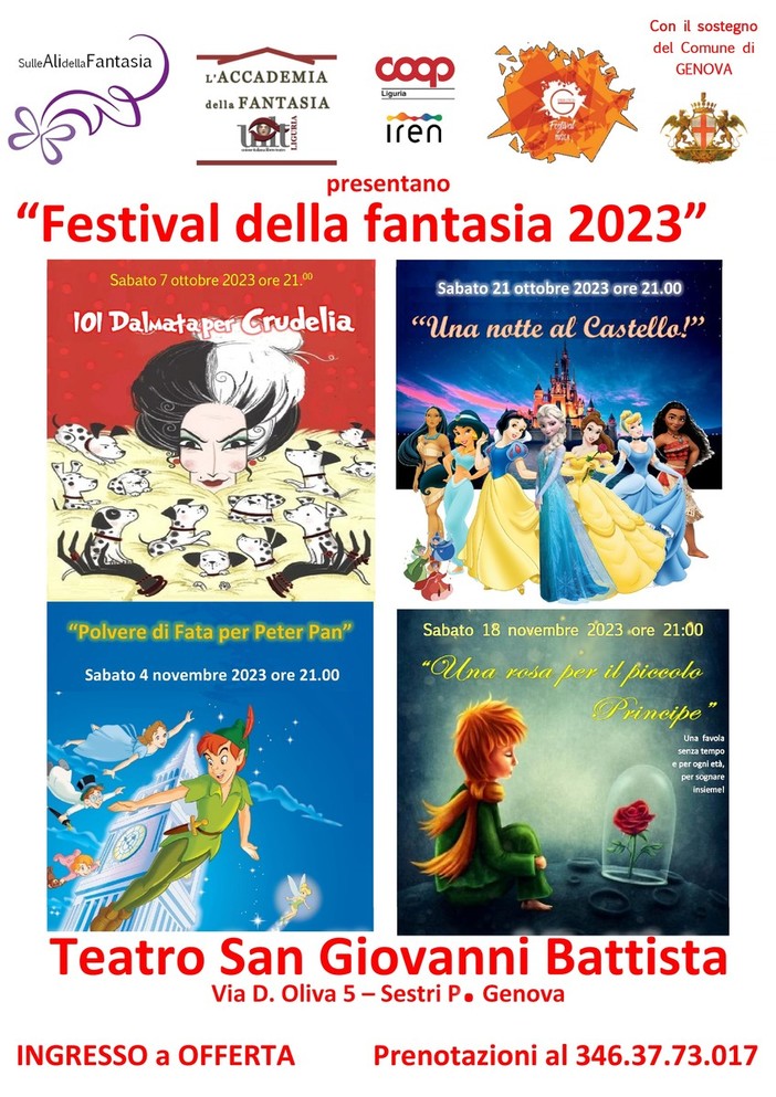 Al Teatro San Giovanni Battista l'edizione 2023 del 'Festival della Fantasia' Al Teatro San Giovanni Battista l'edizione 2023 del 'Festival della Fantasia'