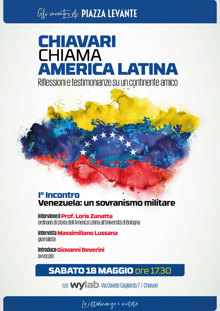 Il Tigullio e il Sudamerica nel ciclo di incontri firmati Wylabb in collaborazione con Piazza Levante Il Tigullio e il Sudamerica nel ciclo di incontri firmati Wylabb in collaborazione con Piazza Levante
