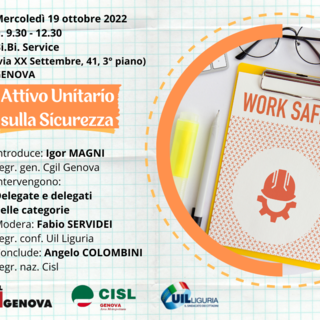 Morti sul lavoro, il 19 ottobre assemblea unitaria dei sindacati confederali sul tema Morti sul lavoro, il 19 ottobre assemblea unitaria dei sindacati confederali sul tema