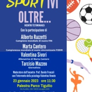 "Sportivi oltre..." lunedì un incontro-testimonianza a Lavagna