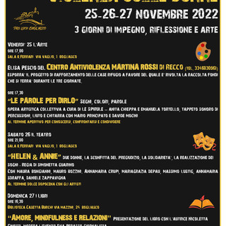 Bogliasco: tre giorni di eventi contro la violenza sulle donne dal 25 al 27 novembre