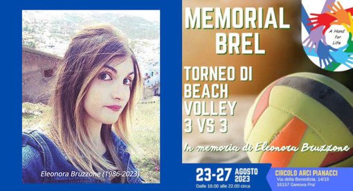 Un torneo di beach volley in ricordo di Eleonora Bruzzone e per acquistare attrezzature mediche