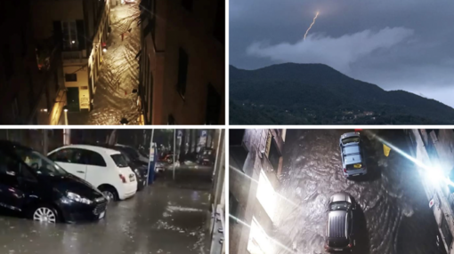 Allerta meteo, forti piogge, fulmini e allagamenti in città: molti sottopassi chiusi (Foto e Video)