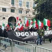 La manifestazione dei militanti di estrema destra a Brignole