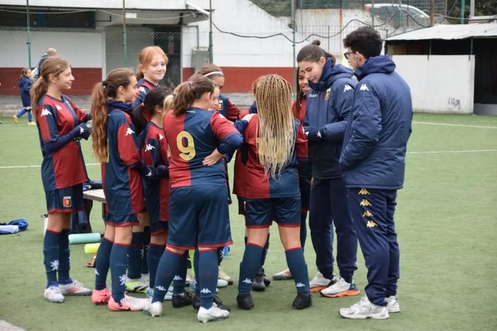 Martina Carpi mentre allena le sue giocatrici dell'Under 12