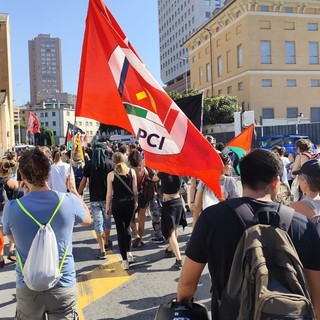La manifestazione dei portuali