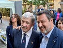 Matteo Salvini con Marco Bucci al Teatro della Gioventù