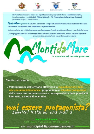 ‘Monti da Mare’, ecco il nuovo progetto ‘In cammino nel Levante genovese’