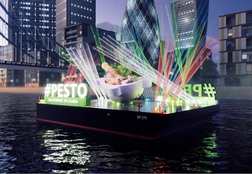Pesto e mortaio giganti sul Tamigi, al via il tour promozionale della Liguria per le città europee