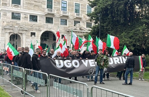 La manifestazione dei militanti di estrema destra a Brignole