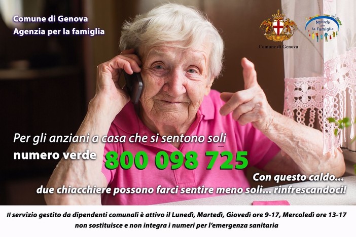 Anziani, un numero verde anti solitudine Anziani, un numero verde anti solitudine
