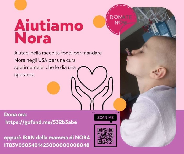 La velocissima corsa di solidarietà per Nora: raggiunto il target di 300mila euro La velocissima corsa di solidarietà per Nora: raggiunto il target di 300mila euro