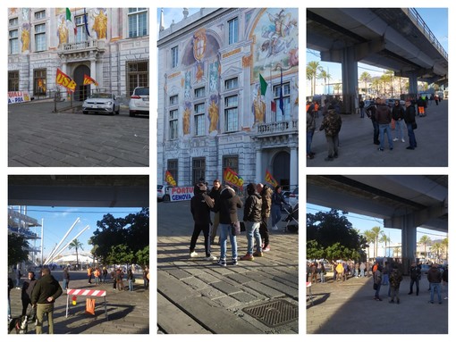 "No green pass", presidio dei lavoratori davanti l'autorità portuale, continua lo sciopero per i tamponi gratuiti (FOTO e VIDEO) "No green pass", presidio dei lavoratori davanti l'autorità portuale, continua lo sciopero per i tamponi gratuiti (FOTO e VIDEO)