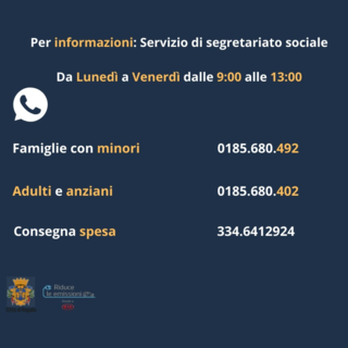 Il Comune di Rapallo attiva il servizio di segretariato sociale per erogare i contributi stanziati dal DPCM del 29/3