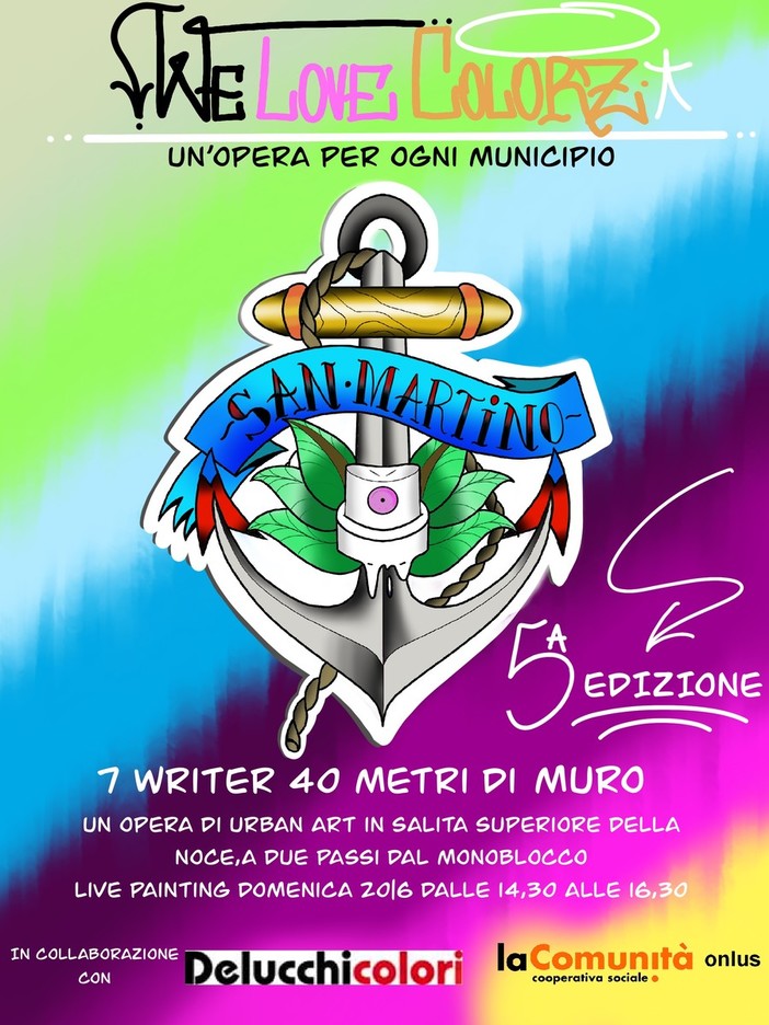 Nel quartiere San Martino la quinta edizione del progetto "We Love Colorz" Nel quartiere San Martino la quinta edizione del progetto "We Love Colorz"