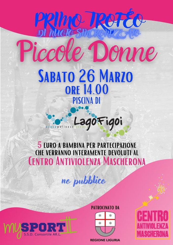 'Piccole Donne', al via sabato 26 marzo il torneo di nuoto sincronizzato per sostenere i figli della vittime di violenza con le Borse di Sport 'Piccole Donne', al via sabato 26 marzo il torneo di nuoto sincronizzato per sostenere i figli della vittime di violenza con le Borse di Sport