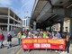 Protesta del personale di Selesta Ingegneria, corteo in corso in zona WTC a Sampierdarena