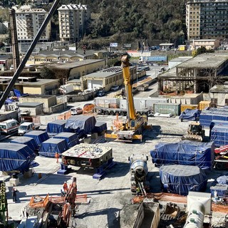 Il cantiere per lo scolmatore del Bisagno